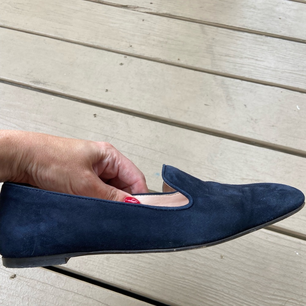 J. Crew Navy Suede Smoking Slippers